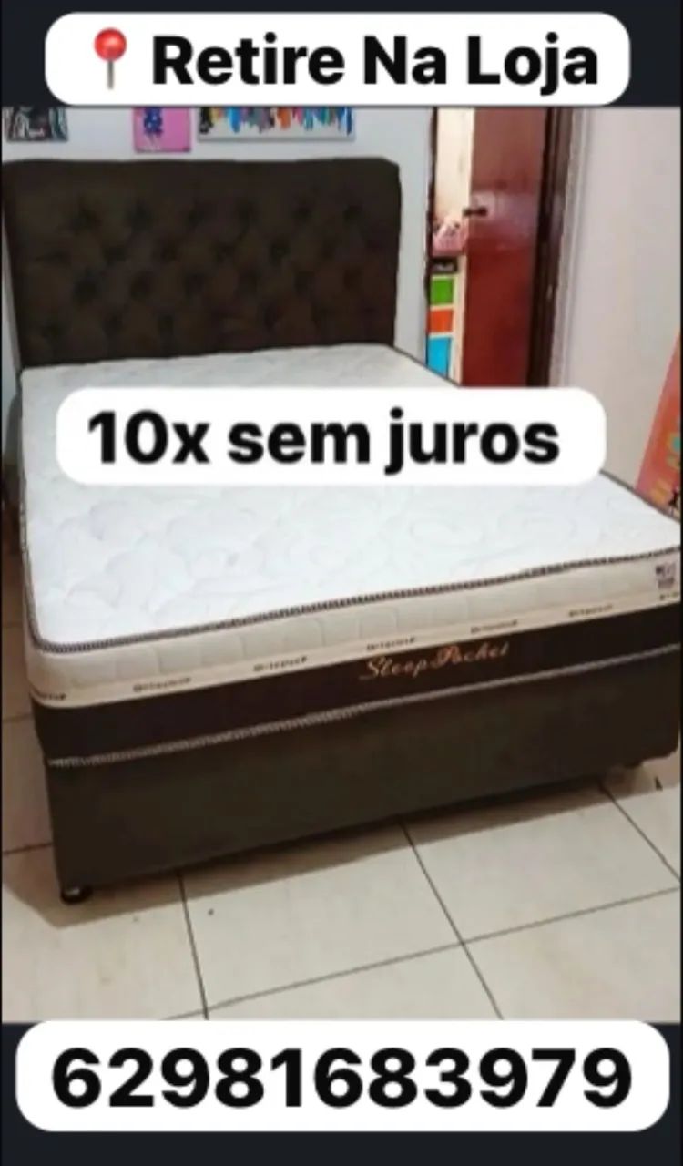 Cama box colchão molas e base 