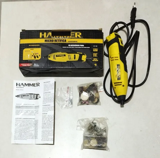 Micro retífica 150 watts e 40 acessórios GYMI150 Hammer / particular