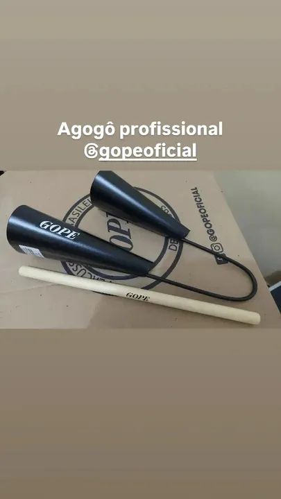Agogô Gope duplo preto profissional novo - somos revendedores  - Foto 2