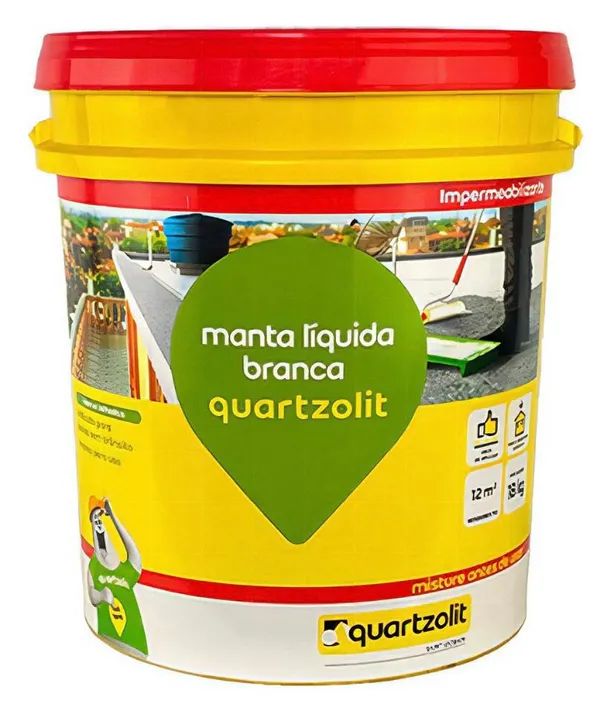 Manta Líquida Branca Impermeabilizante Quartzolit 12m² - Foto 2