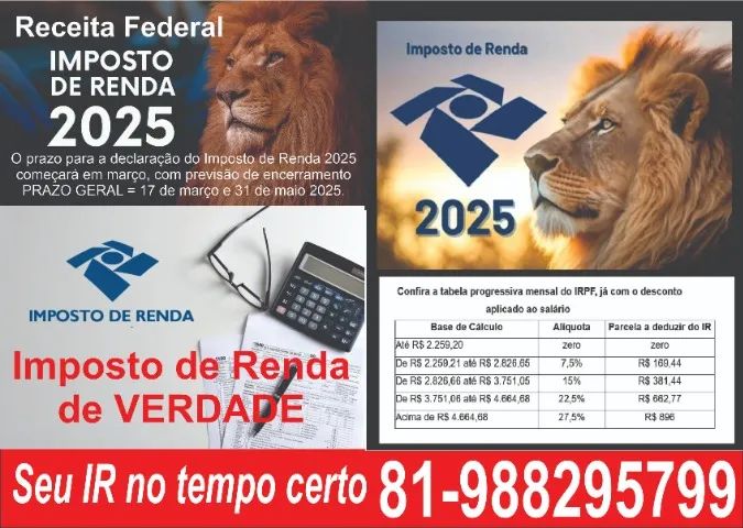 Imposto de Renda 2025 - Fazemos o seu de verdade