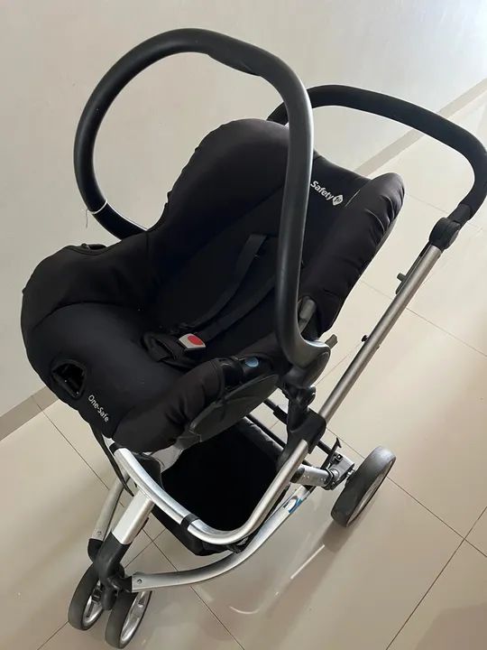 Carrinho Safety 3 rodas 3 em um carrinho, bebê conforto e base para o carro  - Foto 4