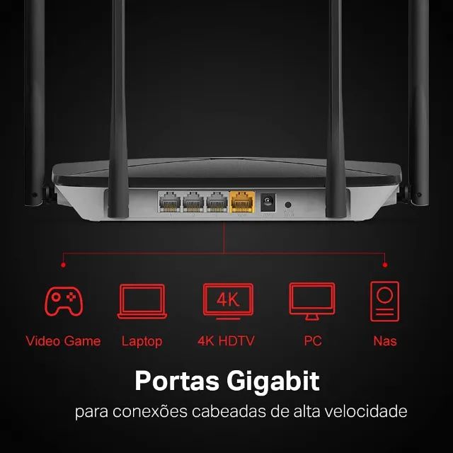 Roteador Gigabit Dual Band 2.4GHz-5GHz Wi-Fi 5 - Mercusys AC12G - Foto 5