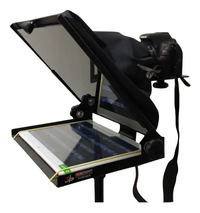 Teleprompter 10,5 Handycam Dslr + Controle E Suporte Celular - Foto 2