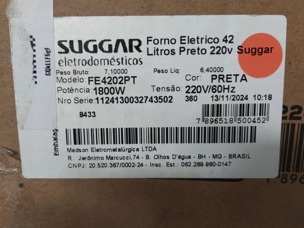 Forno elétrico sugar 42 litros preto fe4202pt 220v - Foto 4