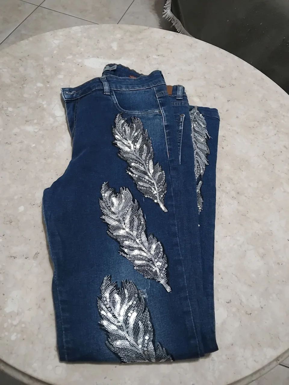 Calça jeans apliques - Foto 3