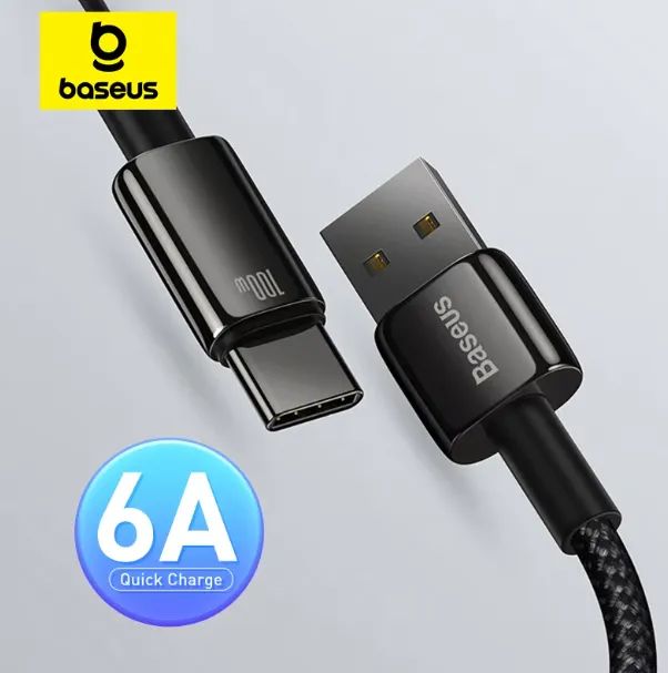 Cabo Baseus 100W Usb-A pra Usb-C 1M Lacrado