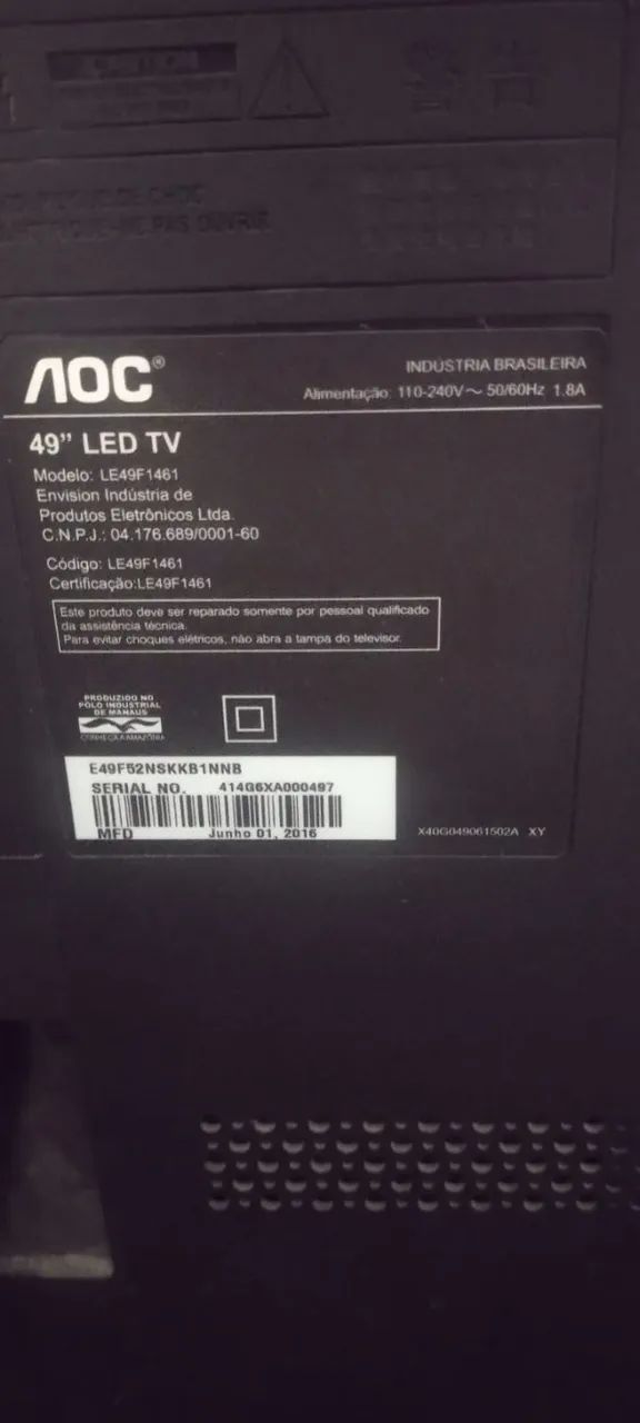 Tv aoc Led 49p Funcionando normal, com a imagem escura  - Foto 2