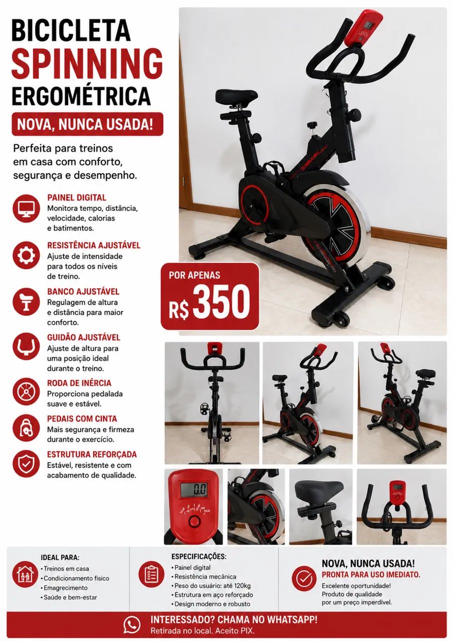 Bicicleta Spinning Ergométrica 
