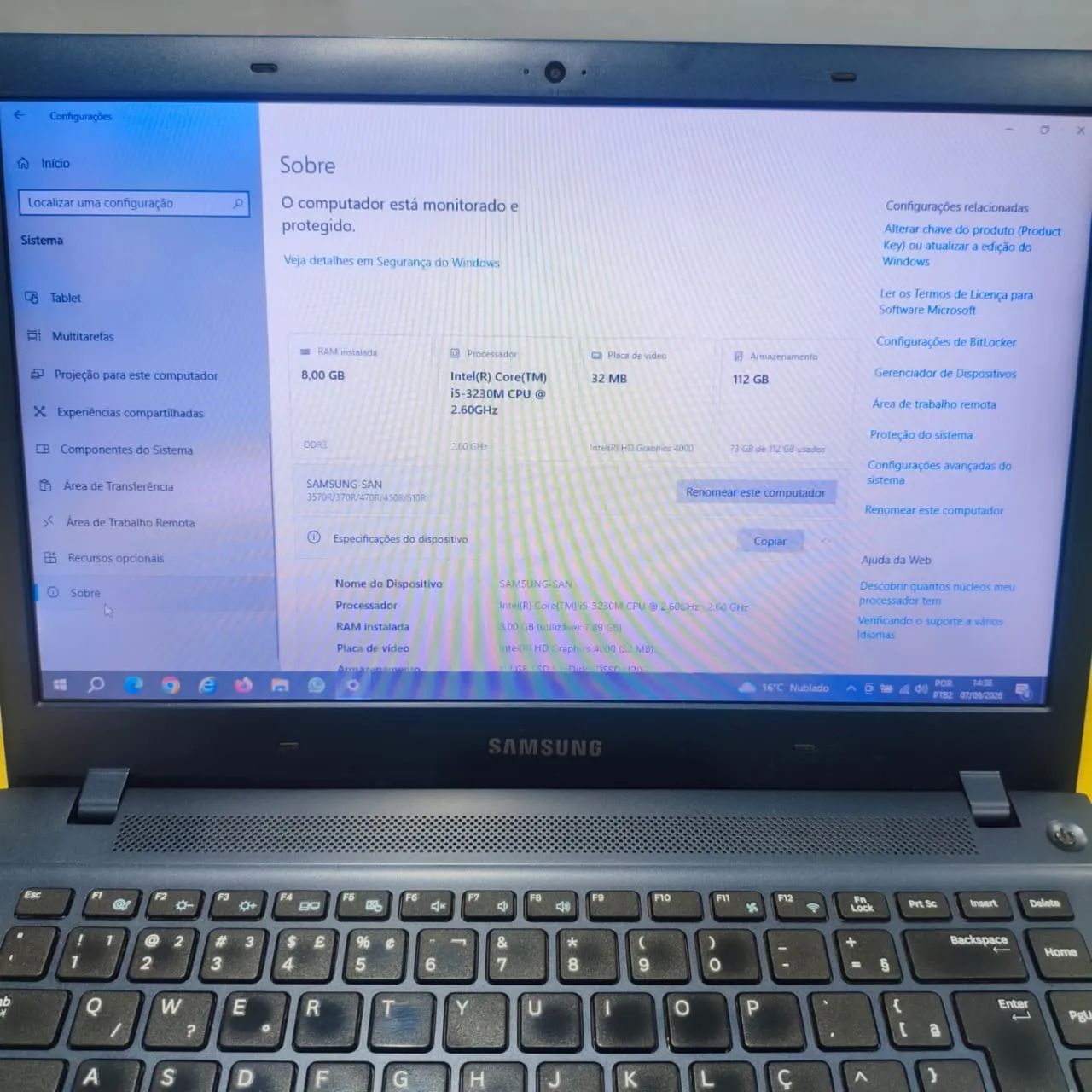 NOTEBOOK SAMSUNG ATIV BOOK 4 - INTEL I5 / 8GB RAM / SSD - Foto 3