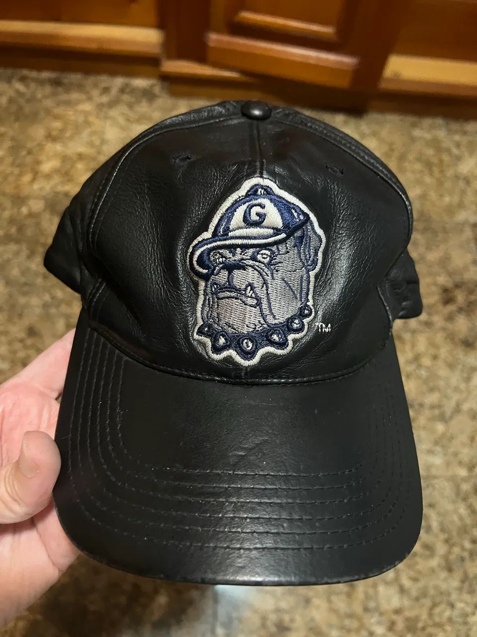 Boné vintage couro Georgetown Hoyas