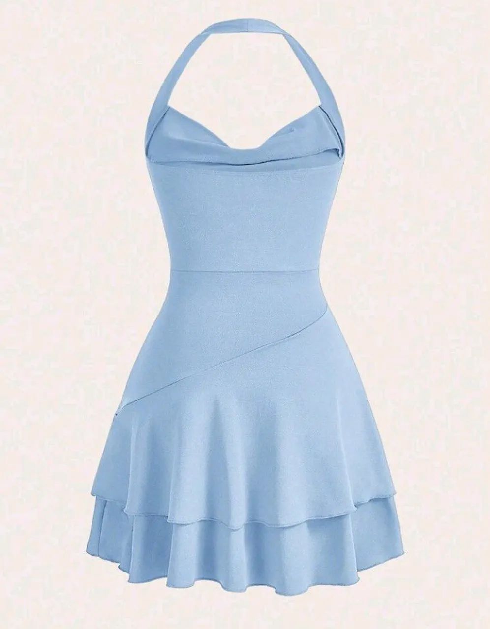 Vestido curto frente única com elastano azul bb - Foto 3