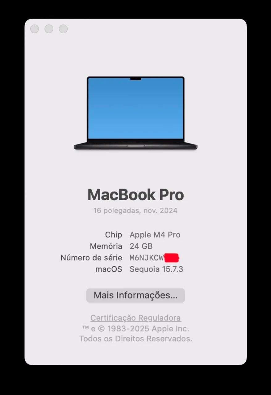 Macbook pro 16 polegadas chip m4 pro 24gb / 512gb LOJA FÍSICA bateria 100% ( 24 / 512 ) - Foto 4