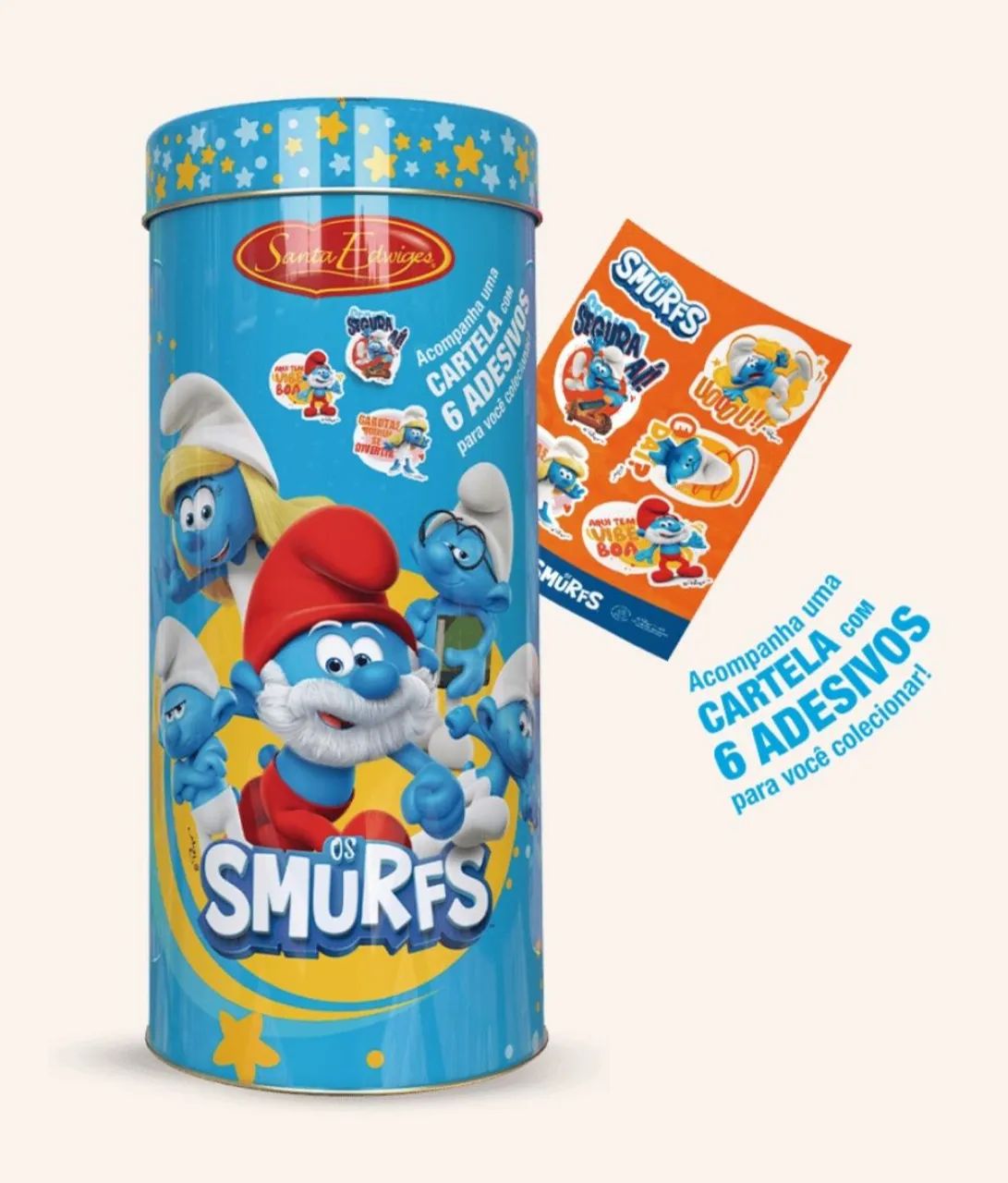 Lata de Biscoitos Smurfs 100g Nova