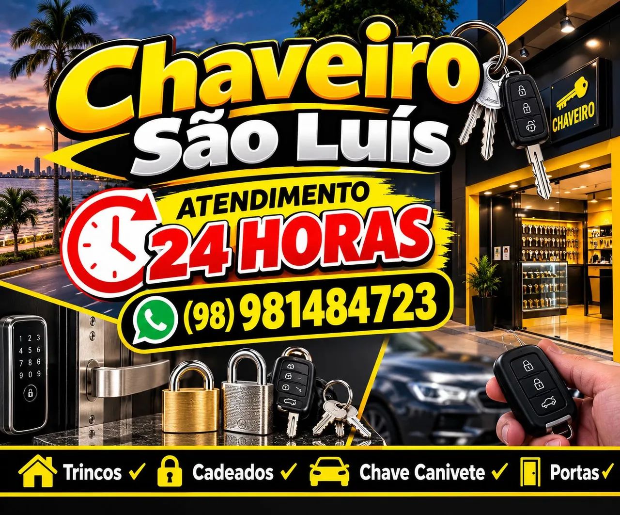 Chaveiro a domicilio 24 horas