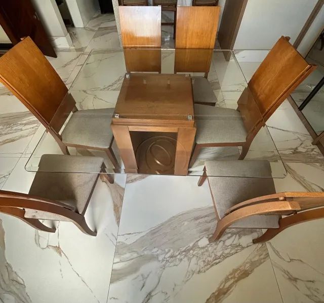 Mesa MADEIRA MACIÇA Jantar com 6 cadeiras - Foto 3