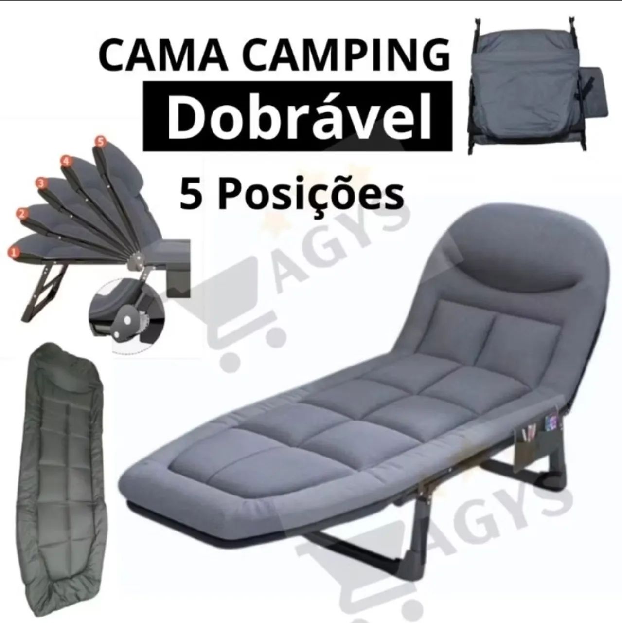 Cama Camping Dobrável "Praticamente Nova"