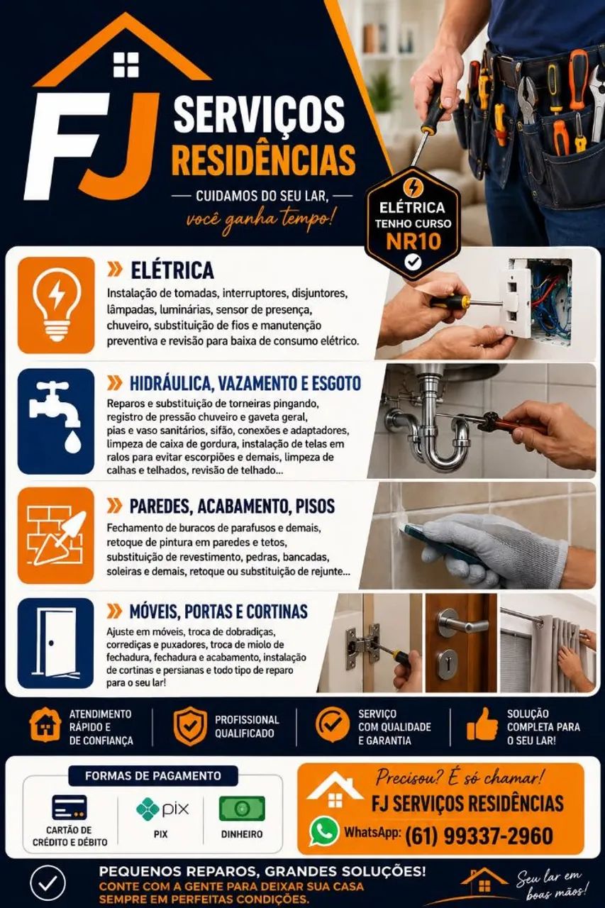 Construção e reforma, serviços e reparos 