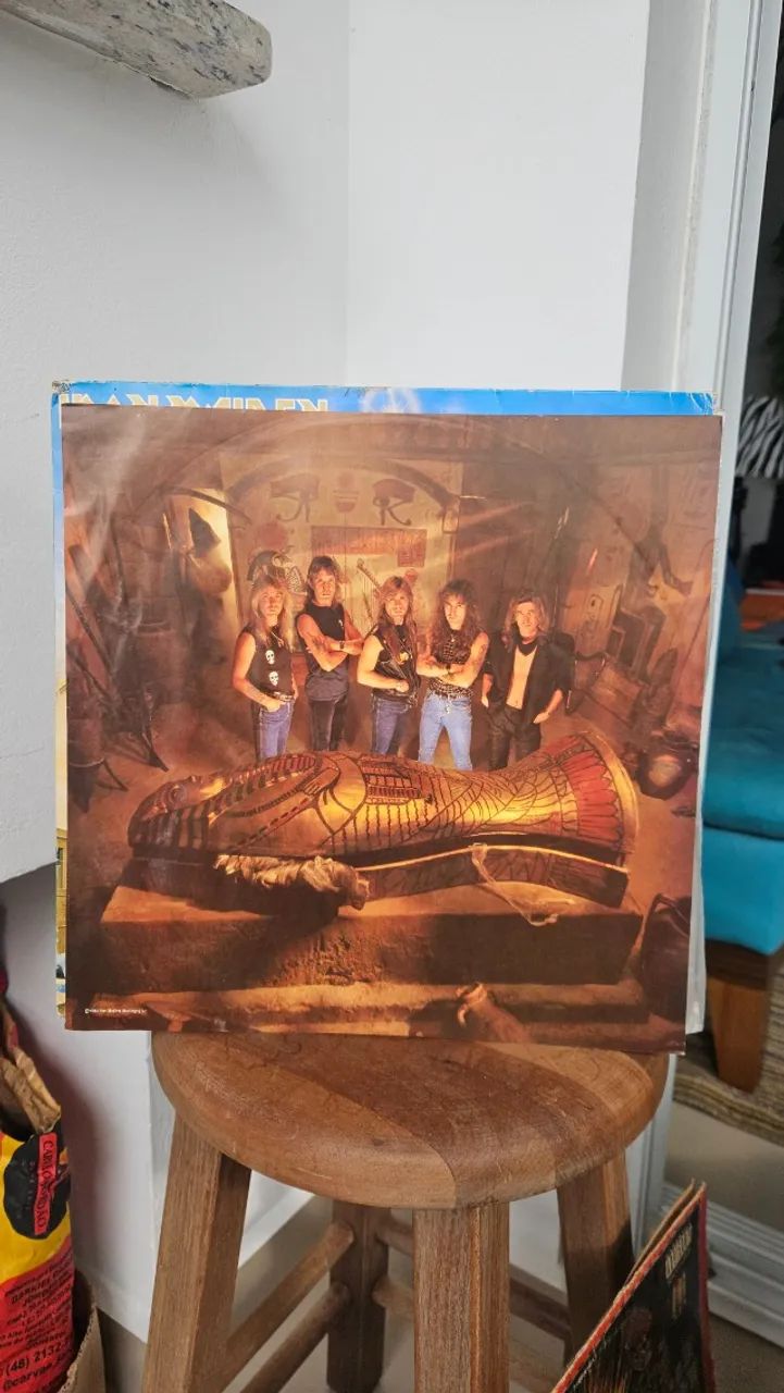 Disco Vinil Lp Iron Maiden Powerslave + Encarte Rock Heavy Metal - Foto 3
