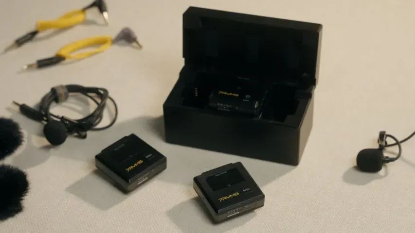 Microfone sem fio 7RYMS iRay DW30 - Duplo - Foto 2