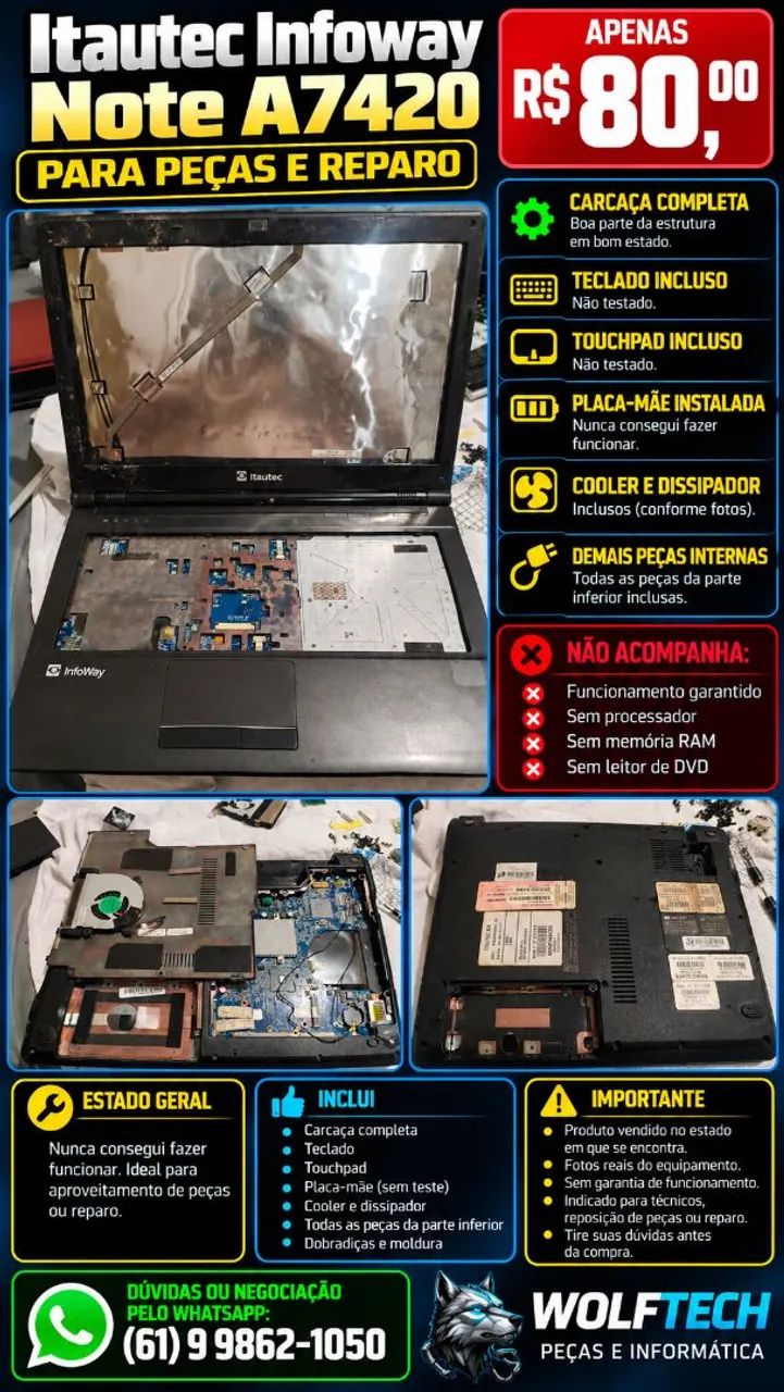 Carcaça de notebooks: Acer, Lenovo, Intelbras, Positivo e Itautec. - Foto 2