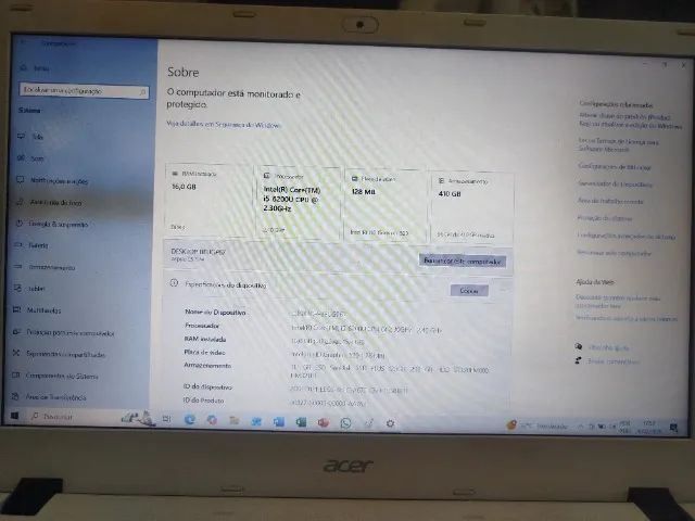 Notebook acer 16 ram