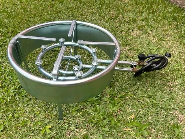 Fogareiro de 12 caulins zincado corta vento com borda