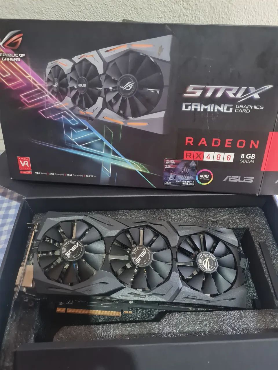 Placa de Vídeo Rx480 8GB Asus Strix - Foto 3