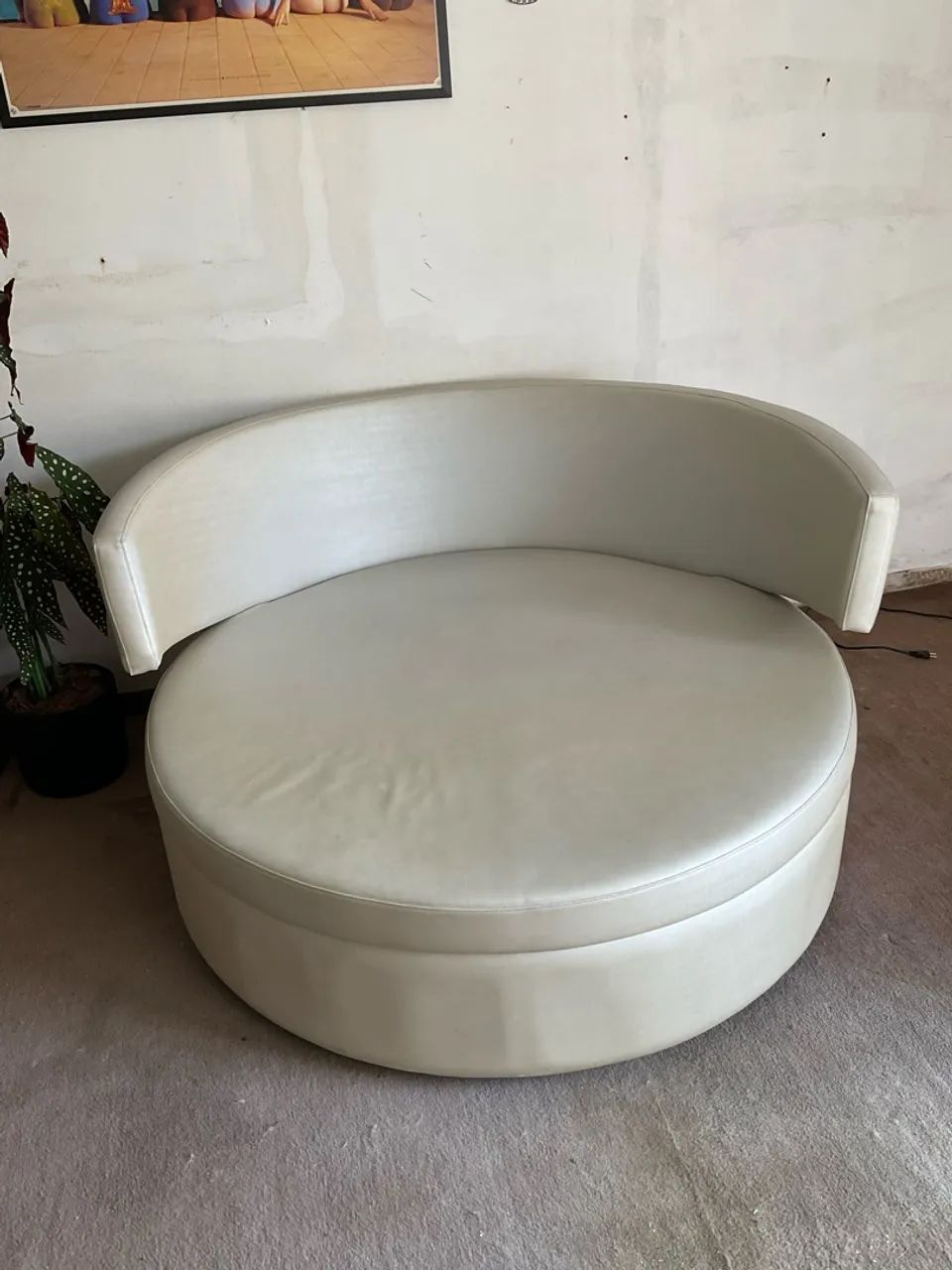 Poltrona Grande Giratoria Bege