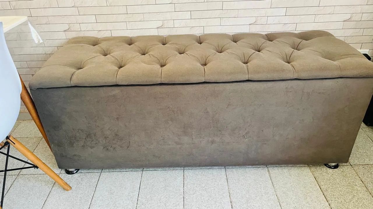 Recamier Baú Estofado Capitonê - Banco com Espaço para Armazenar - Foto 4