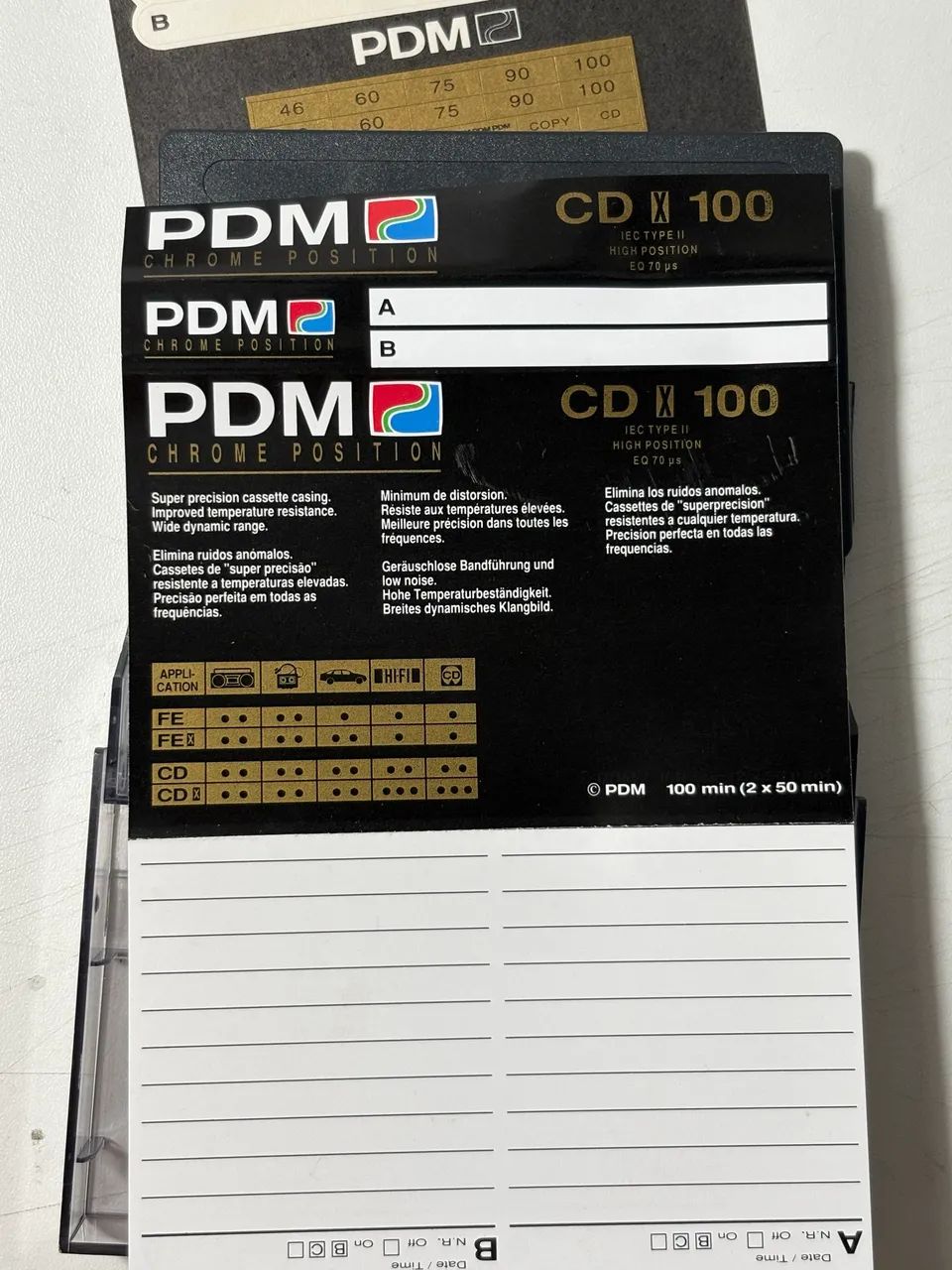 Fita cassete  PDM CDX 100 cromo  - Foto 5