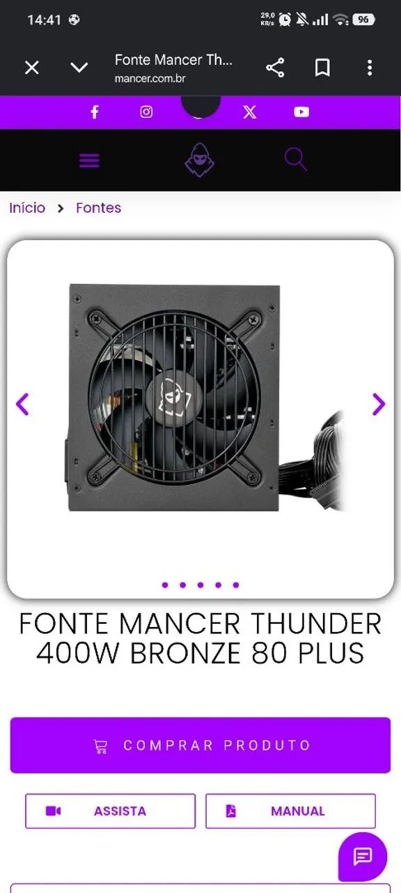 Fonte mancer 400w 80 plus bronze  - Foto 2