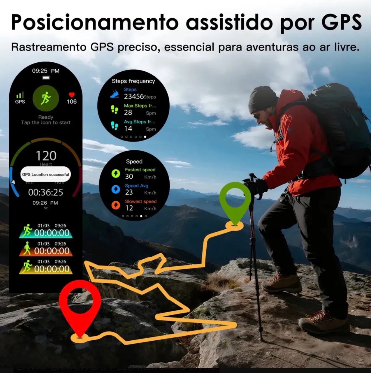 Relógio aurafit trek2 g12 gps - Foto 2