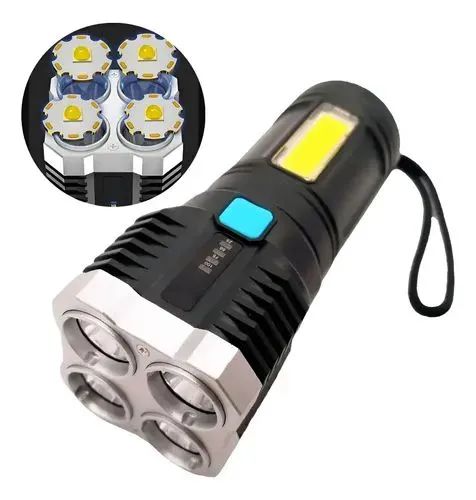 Lanterna 4 núcleos potente usb recarregável  - Foto 4