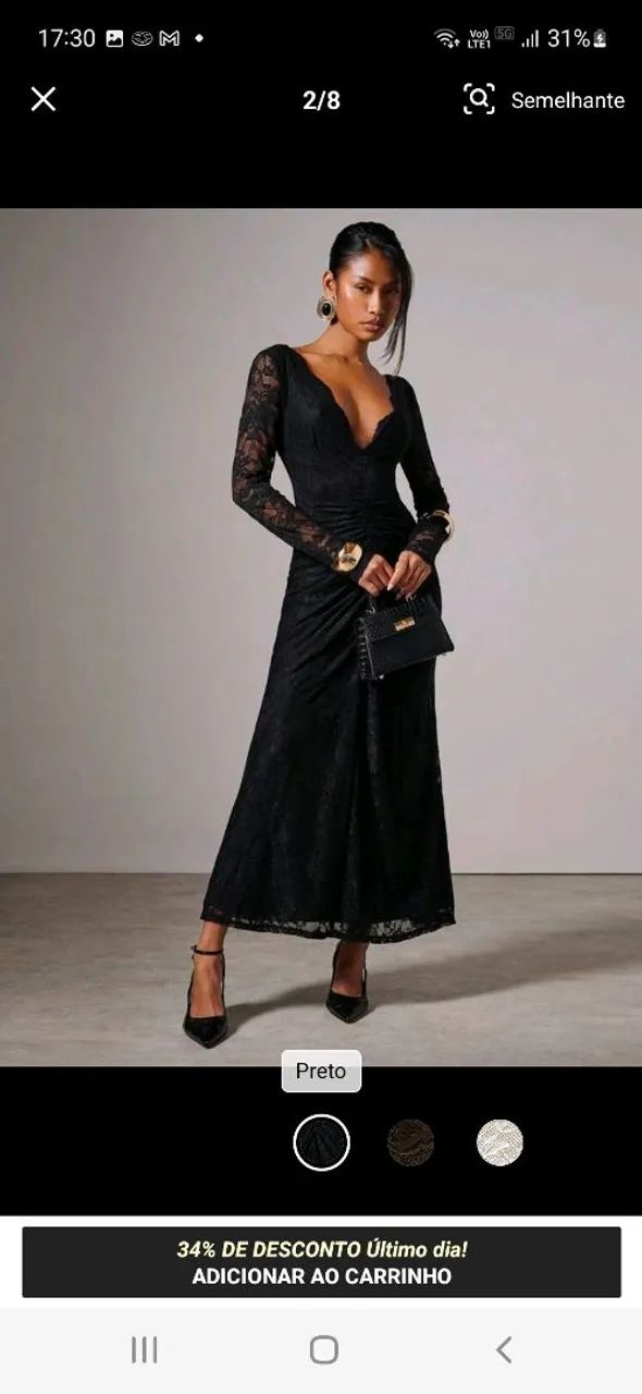 VESTIDO PRETO ELEGANTE - Foto 4