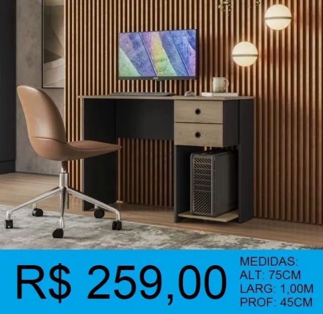 Escrivaninha design moderno - entrega gratuita e parcelamos até 12X sem juros