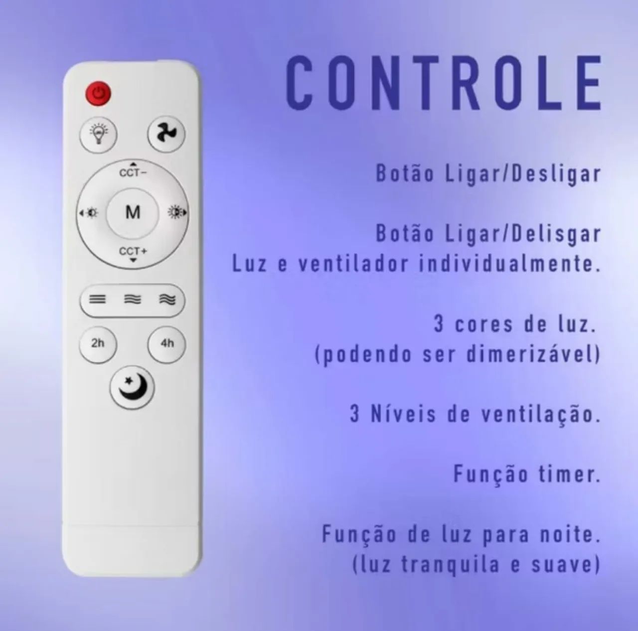 Ventilador de teto luz led - Foto 4