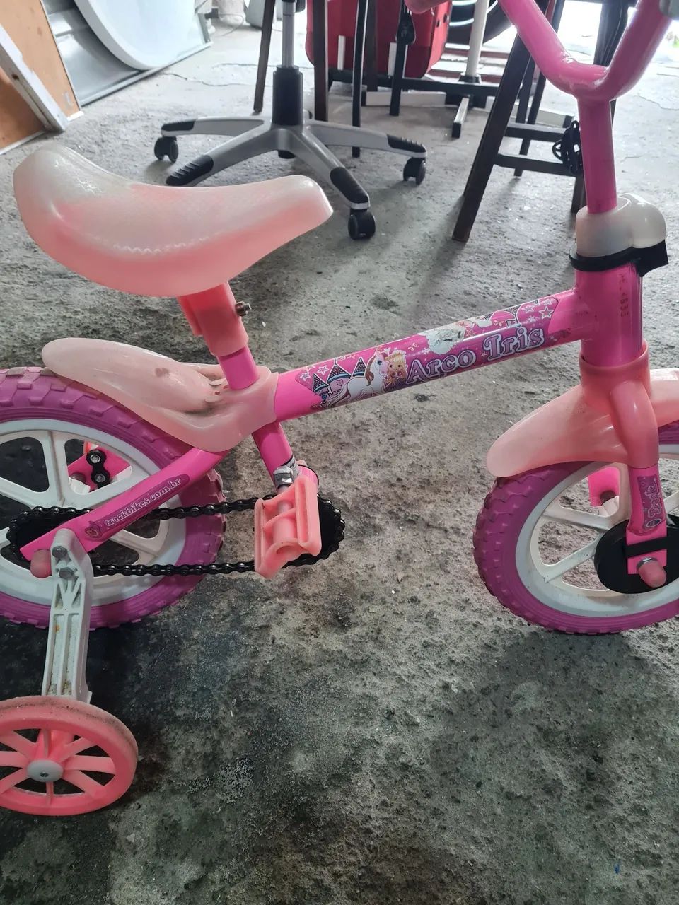 Bicicleta infantil aro 12 rosa - Foto 4