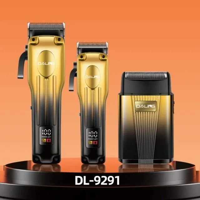 Kit Maquina De Cortar Cabelo Profissional Barber Daling DL-9291 Sem Fio 3 Em 1 - Foto 2