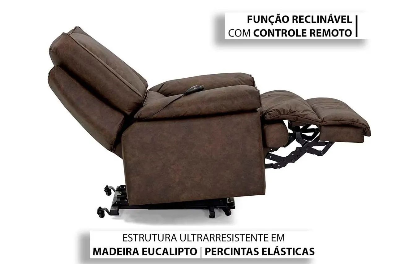 Poltrona Reclinável Motorizada Lift Caramelo - Foto 3