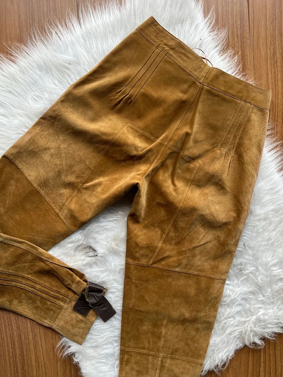 Calça de camurça em couro legítimo Tactile - Foto 4