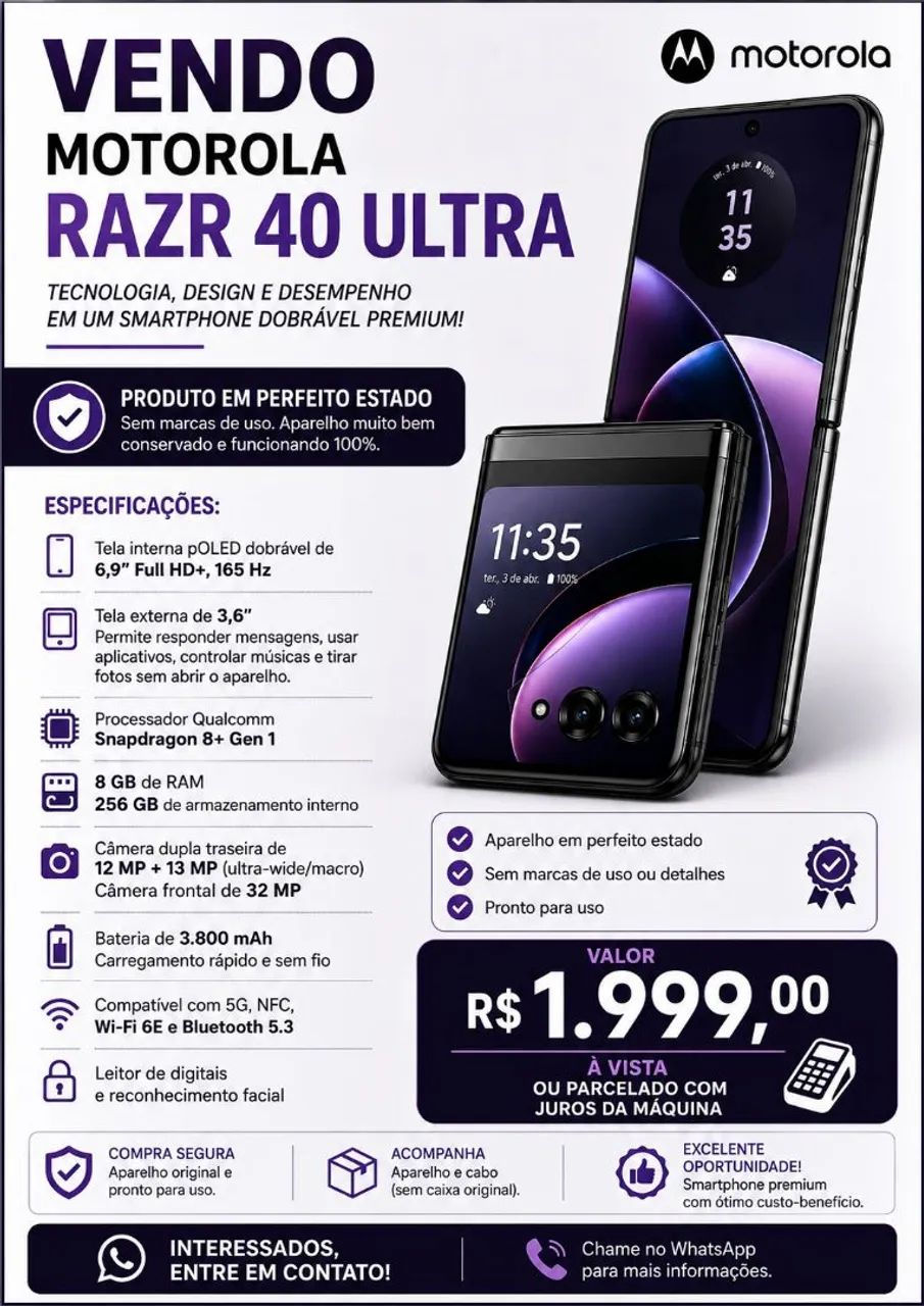 Celular Motorola Rarz 40 ultra 