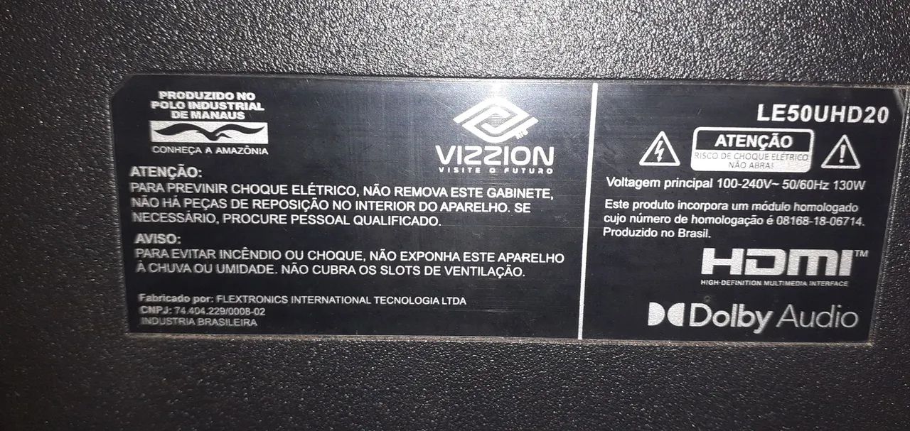 Tv 50 polegadas vizzion modelo le50uhd20 placas o.k tela ruim  - Foto 2