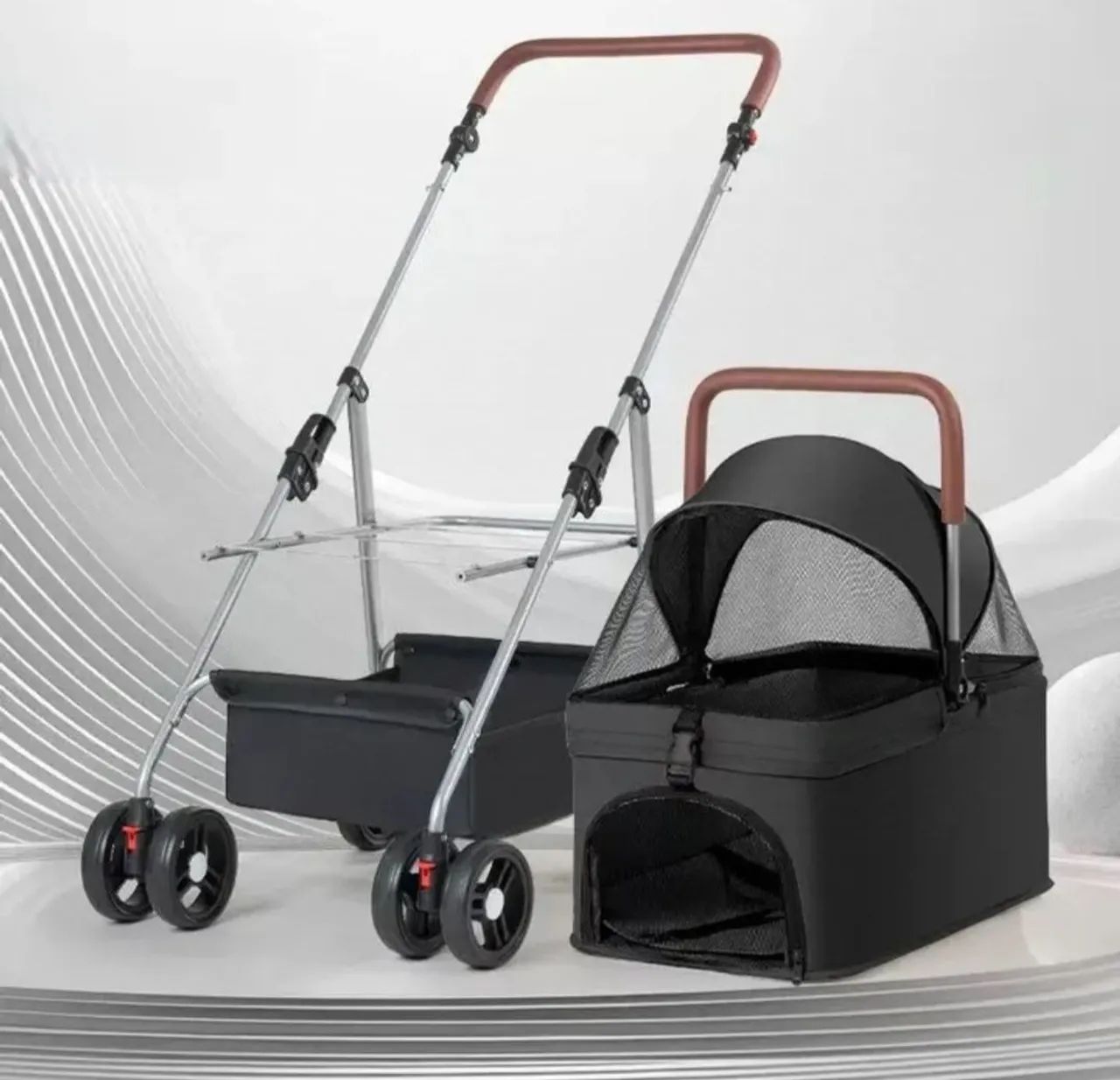 Carrinho de passeio para pets cães e gatos até 20kg - Foto 2