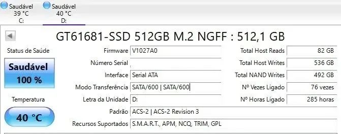 SSD M.2 SATA 2280 512GB - Foto 2