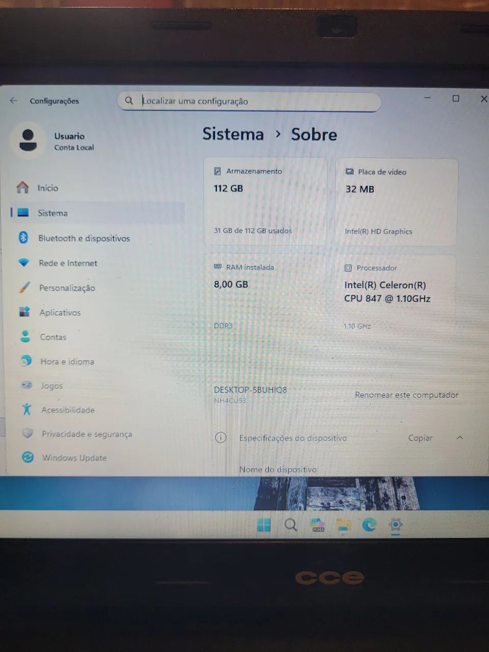 Note CCE celeron 847 R$ 499,00 - Foto 2