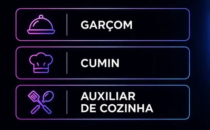 VAGAS DE EMPREGO DISPONÍVEL 