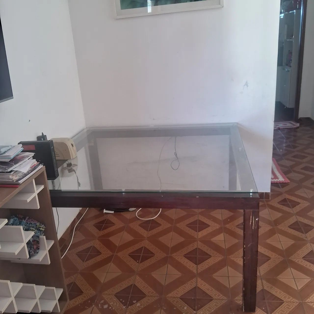 MESA 1X60 , 1X60 ESPESSURA VIDRO 10MM , MESA PESADA . 