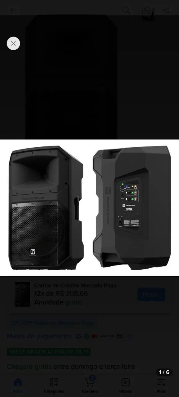Eviva ev eletrovoice 12p ativa nova 