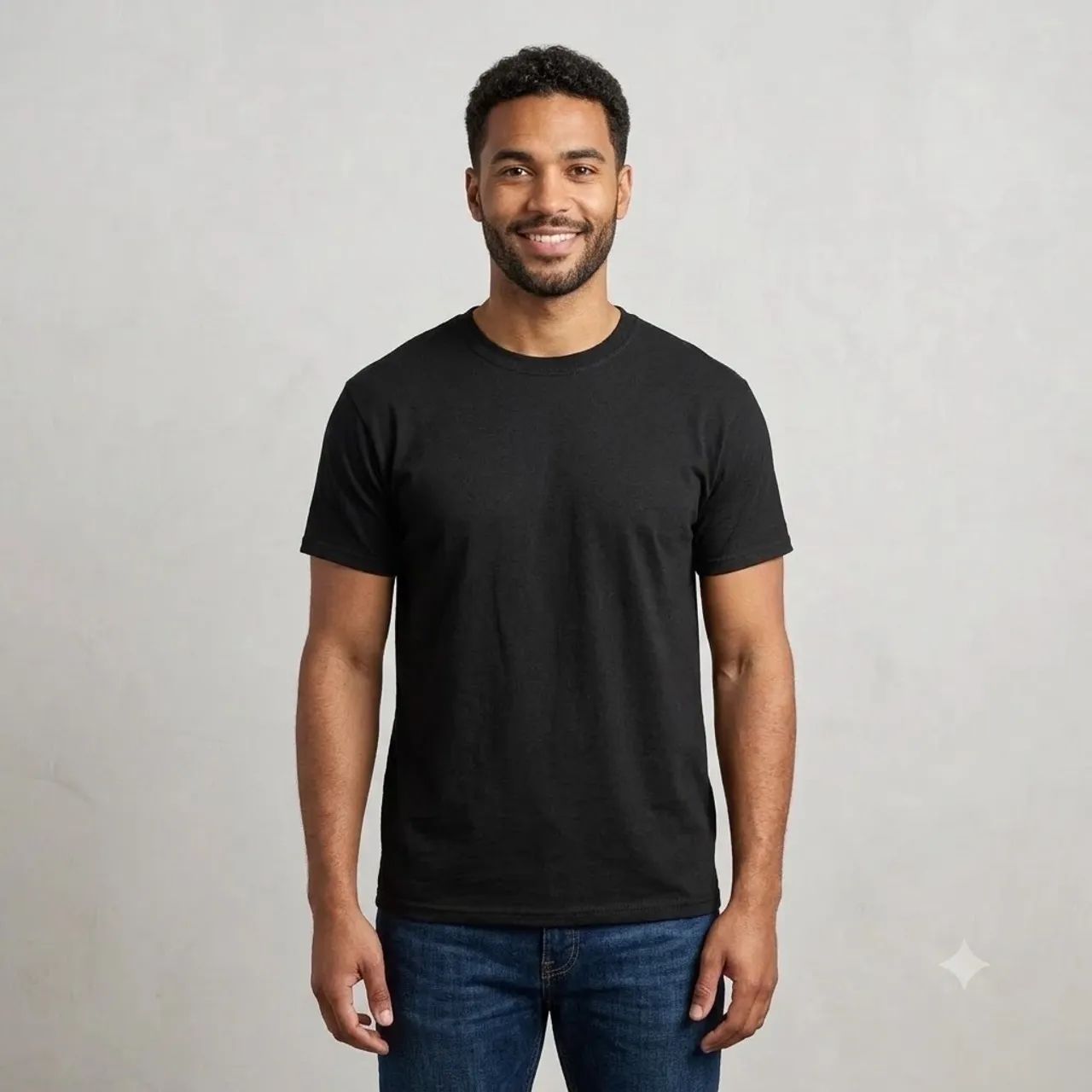 Camiseta Básica Masculina Preta 100% Algodão - Foto 2